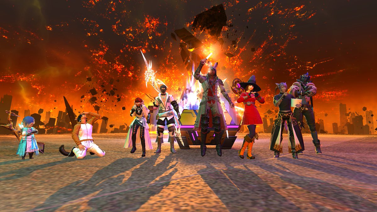architect_avian's tweet photo. The Goobers of Savage Might defeat the Lindwurm and completes the Arcadion! Also a commemorative photo with my awesome co-tank @yufiplum for being amazing and fun to tank with (and to celebrate her first clear)!
#ffxiv #Arcadion #finishline https://t.co/AxzCOh7GcK