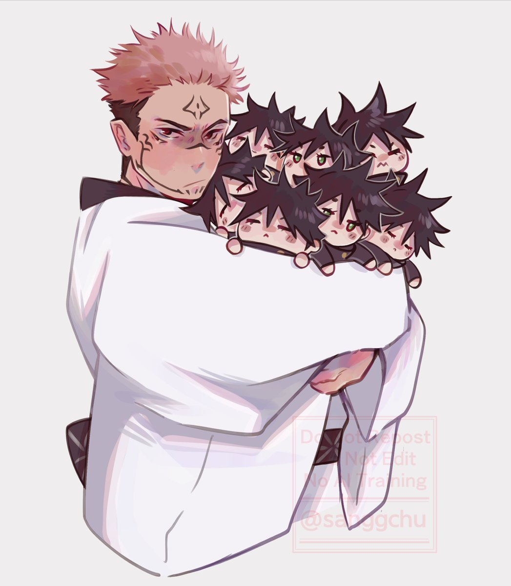 sanggchu's tweet photo. sukuna and the megulings #宿伏 https://t.co/91fT9vv22J