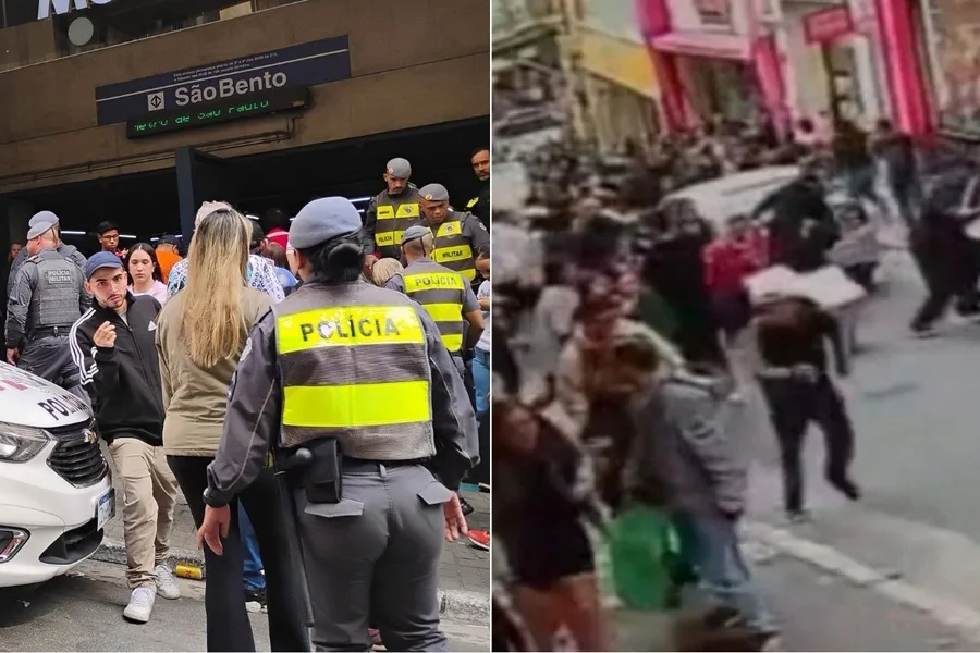 Metropoles's tweet photo. 🚨 TIROS NO METRÔ | Assaltante fez “escudo humano” com passageiro baleado https://t.co/F4mlv5eyvd