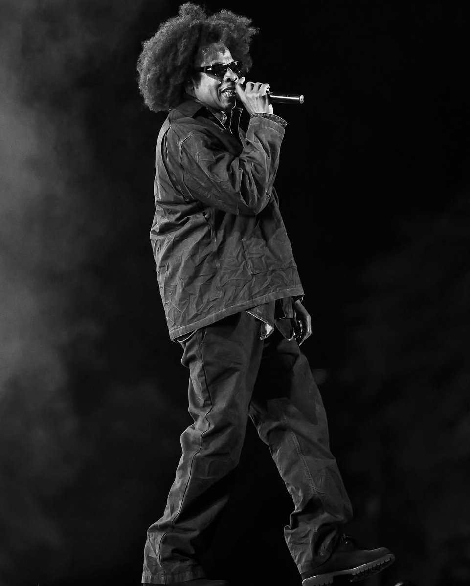 Complex's tweet photo. JAY-Z dissed Drake during his freestyle at Roots Picnic.

"The jig is up, n**** I'm up 10, wrong chart champ you gotta look up again, n****s looked up to Hov, I never looked up to them.

Them crackers got your publishing checks, go talk tough to them, don't talk success to me, you n****s is workers, in perpetuity is how your contract is worded."
ㅤ
(📸: @drevinciwrks)