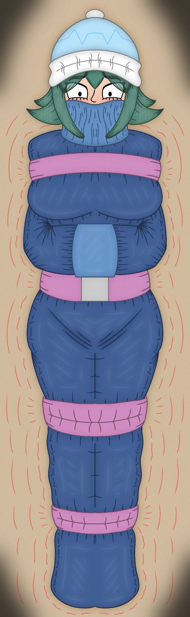 AnotherArtist8's tweet photo. A long winter's coming (Don't look at the calendar) and Anna's friends thought she'd appreciate the extra layers...

My trade with @SweaterSushi with their OC Anna

(Beanie Alts)

#OC #Bondage #Straitjacket #Sleepsack https://t.co/dvUFfqMTSy
