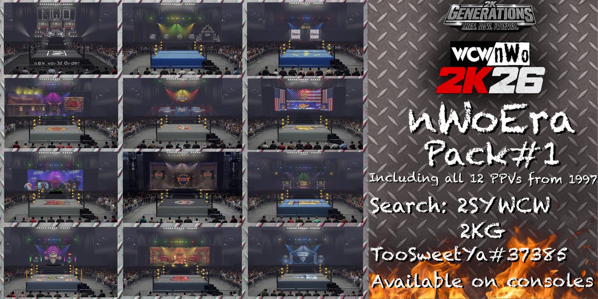 2SweetYa's tweet photo. nWoEraPack#1
is LIVE on Community Creations!

Tags🏷️:
2SYWCW
2KG

Search: Shows

#WWE2K26 https://t.co/iqfok3ZCKD