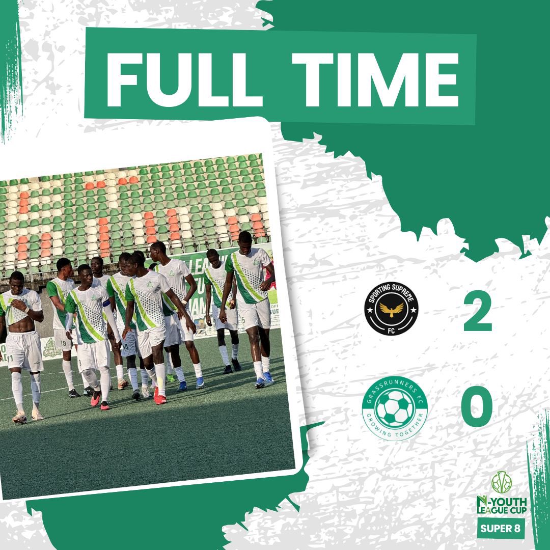 grassrunnersfc's tweet photo. ⏱️ FT

⚪️ Grassrunners FC 0-2 Sporting Supreme

Game over in Eket. Tough loss for Grassrunners FC.

#GrassrunnersFC #NYLC #Super8 https://t.co/F7cBm0Y582