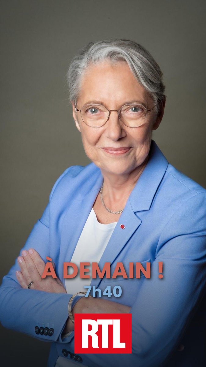 Elisabeth_Borne's tweet photo. Retrouvez-moi demain à 7h40 au micro de @ThomasSotto sur @RTLFrance.

#RTLMatin https://t.co/l3FCthEAb7