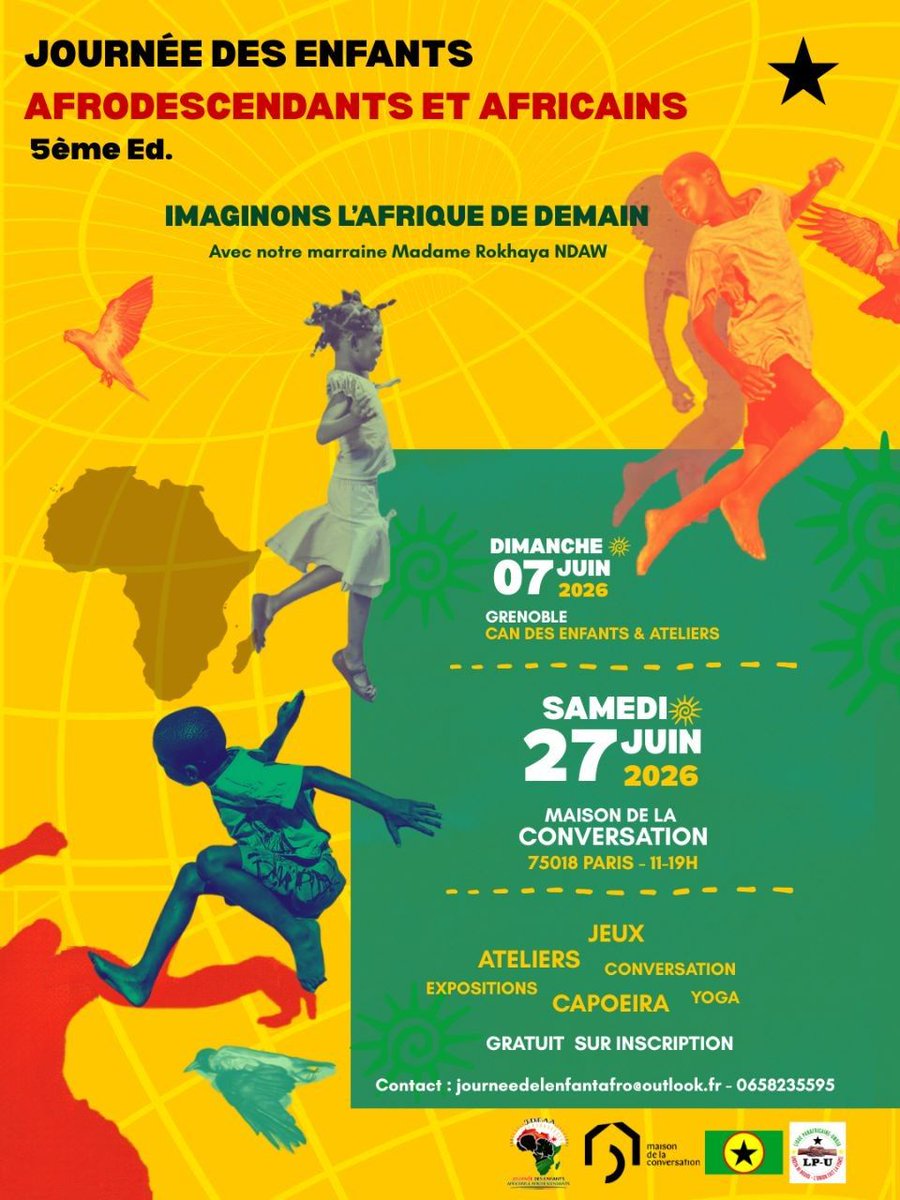 LpuFrance's tweet photo. JOURNÉE DES ENFANTS AFRODESCENDANTS ET AFRICAINS – 5e édition spéciale « Imaginons l’Afrique de demain » où une exposition pédagogique ‘Les 10 contre-vérités sur l’Afrique’ sera à l’honneur

Avec notre marraine Mme Rokhaya Ndaw https://t.co/7iNmh9XiM4