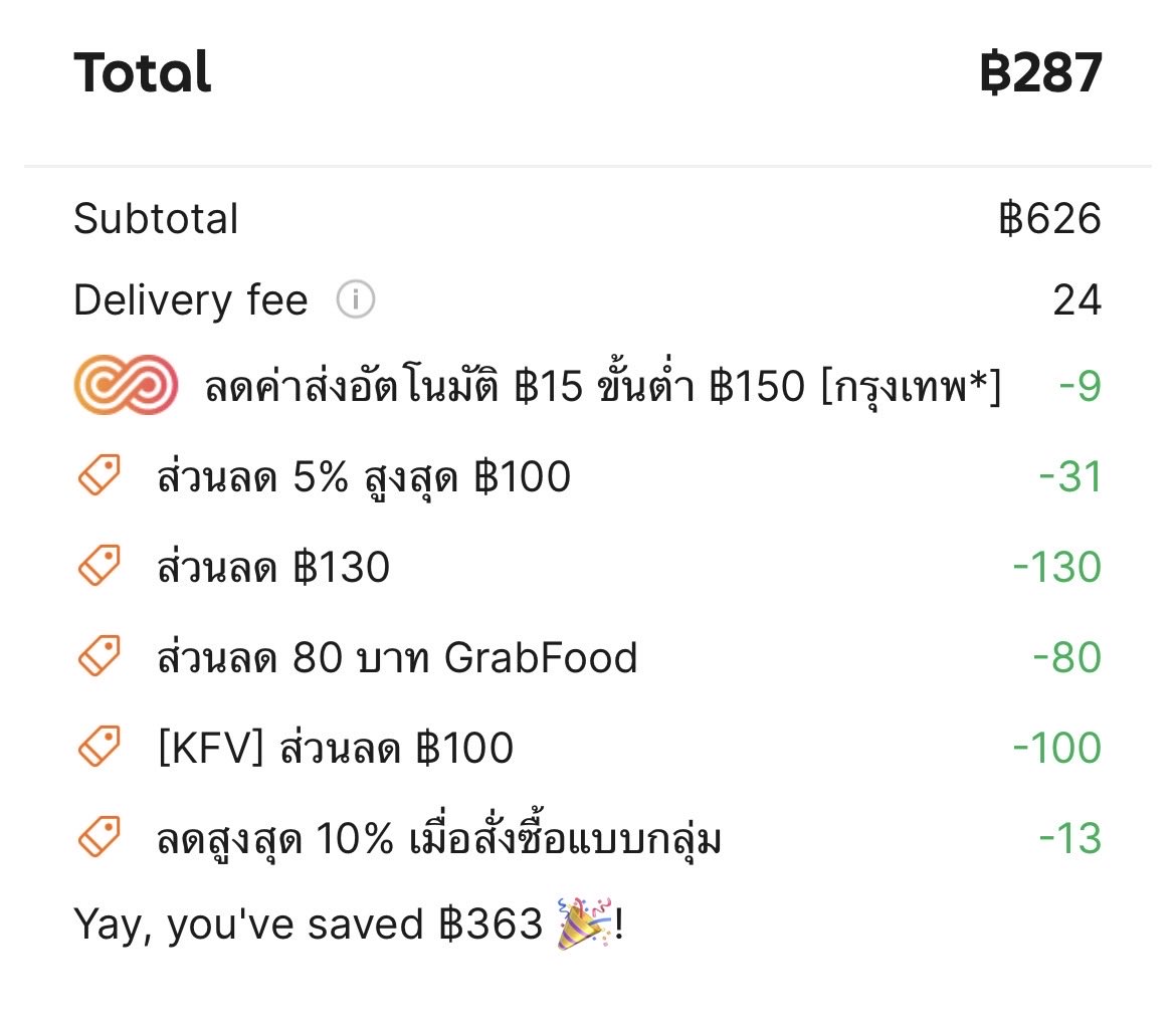 richchachaa's tweet photo. ความหิวเป็นเหตุ สั่งแกร๊ปตอนเที่ยงคืน แล้วเริ่มเดือนใหม่พอดี คูปองลดแบบจุกๆ #grab https://t.co/j3Q9XwLTxJ