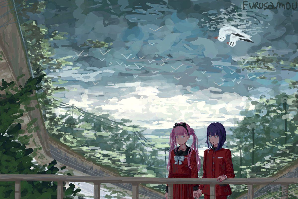 furusamou's tweet photo. 水に映る空
#hndr_FA #ハンドラ美術部 
#イラスト #illustration https://t.co/oeTKgRr5k7