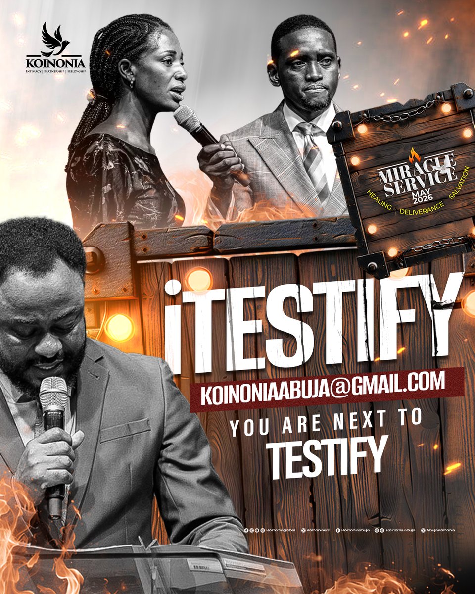 koinoniaeni's tweet photo. “One generation shall praise thy works to another, And shall declare thy mighty acts.” Psalm 145:4 (KJV)

Testimonies are proof that God is in the midst of His people, doing good and restoring lives. We give God all the glory for these remarkable testimonies. Let these testimonies stir up your faith to keep trusting in God. We declare that you’re next in line for a testimony, in the name of Jesus Christ! 

We believe you will experience God’s hand tonight. Please do share your testimony with us via https://t.co/71YawSQdBg and let the world hear of God’s mighty deeds in your life. 

#ThisIsKoinonia
#KoinoniaAbuja
#KoinoniaGlobal
#TheYearOfDeliveranceAndExemption