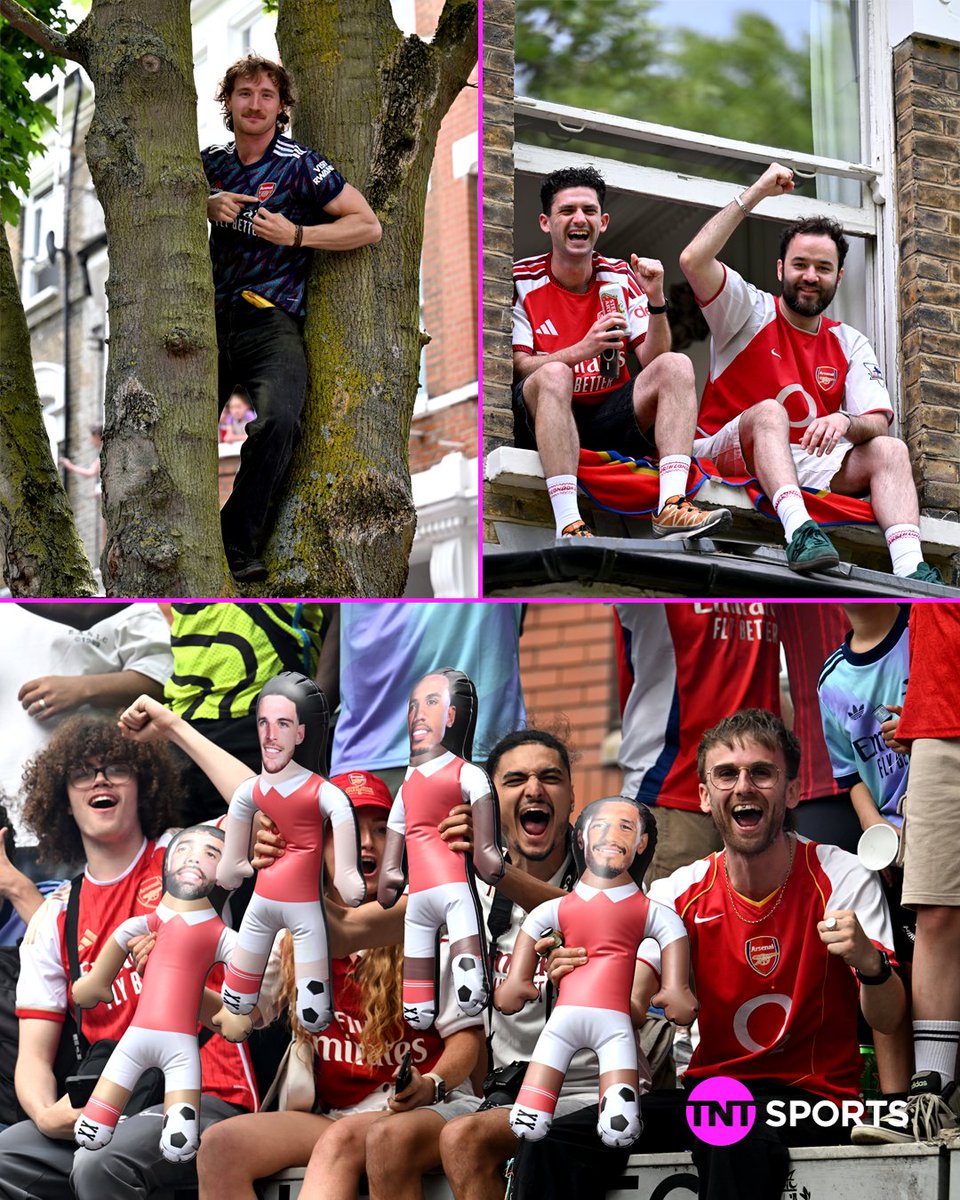 footballontnt's tweet photo. A day these Arsenal fans will NEVER forget 🤩🏆 https://t.co/Wq0N2qs6ka