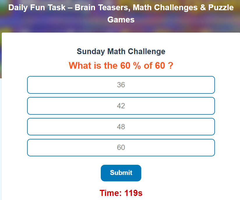 Skillobox's tweet photo. 🔢 Sunday – Math Challenge
Quick math. Sharp mind. 💡
Try today’s Sunday Math Challenge in just 1 minute!
👉 Start here: https://t.co/i2xUCExA2b
#MathChallenge #BrainTeaser #SundayFun #Skillobox #DailyFunTask https://t.co/z9uHwVtS3u