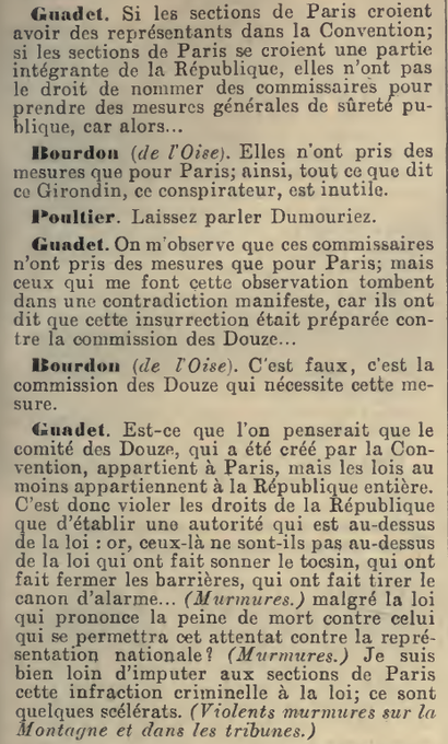 1792_1815's tweet photo. 31 mai 1793 Très vifs échanges à la #Convention entre députés #Girondins (#Guadet, #Vergniaud, #Rabaut de Saint-Etienne,…) et #Montagnards (#Bourdon de l’Oise, #Talien, les frères #Robespierre, #Danton, #Thuriot,..). https://t.co/w5N2xJsOcp