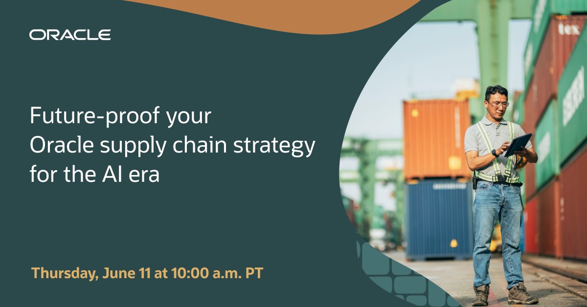 donehead10's tweet photo. See how Oracle AI Success Navigator helps supply chain teams identify optimization opportunities, prioritize improvements, and prepare Oracle Fusion Cloud SCM environments for continuous AI innovation. Register now: https://t.co/SYTpoSnADa https://t.co/70sLmIhIlB