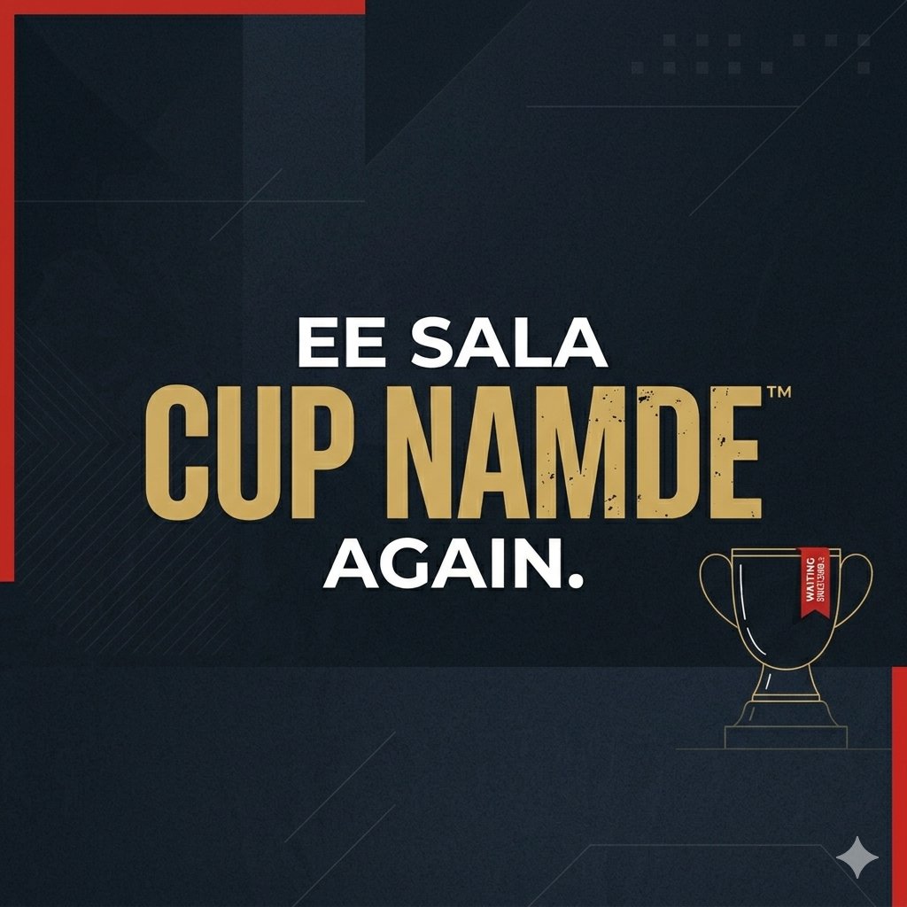 NetaFlix_'s tweet photo. Royal Challenges Bengalore!
Ee sala cup namde again.
#ipl2026 #RCBvsGT https://t.co/lSDddEdZRB