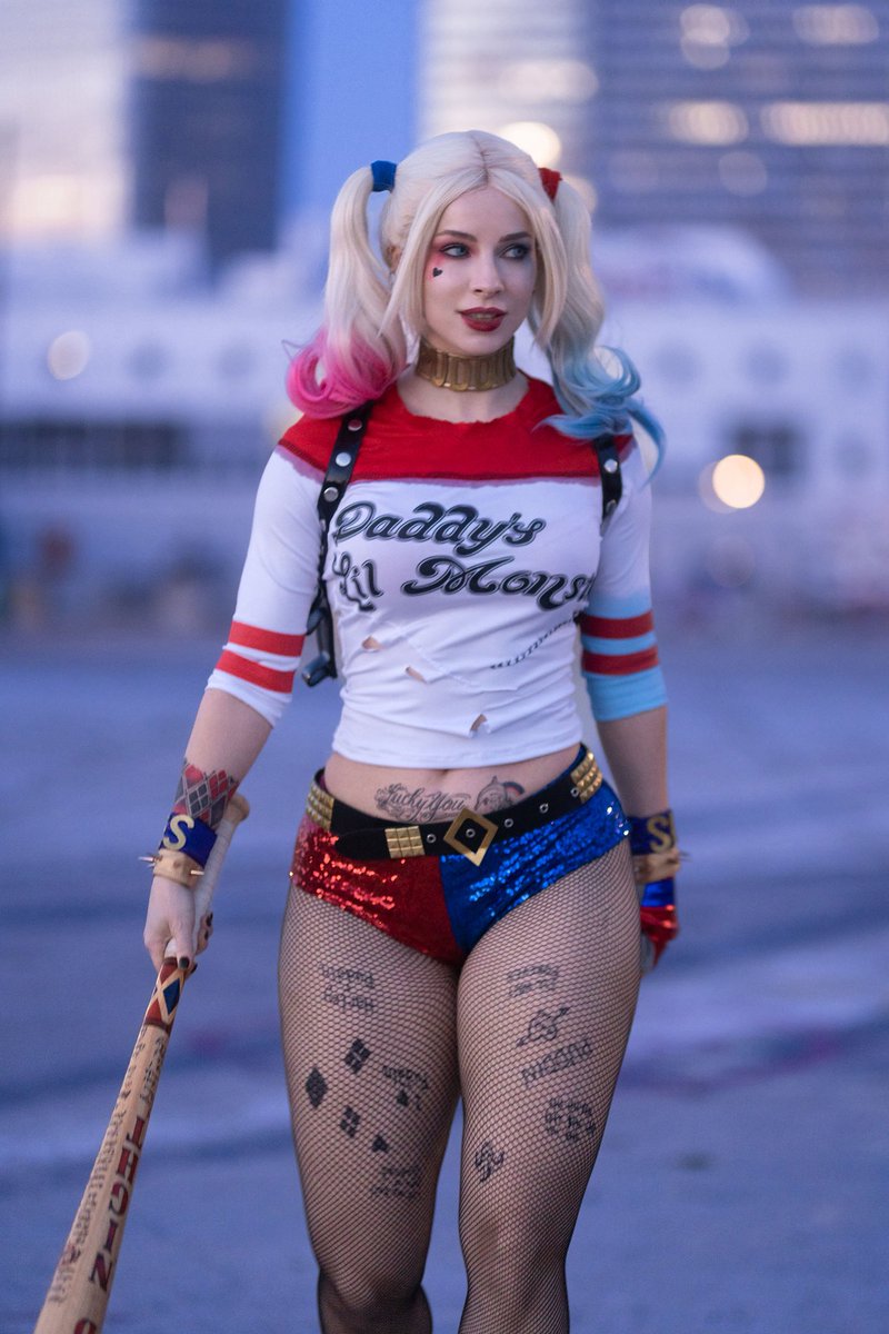 EnjiNight's tweet photo. Which character comes to your mind when you think of me?🤔 I’m very interested which character(s) do you associate me with the most. 

These are the last hours to get the SS Harley set on my patreon ✨

Photos by @aleksander.photo ✨🙏 https://t.co/OaG3InnMGX
