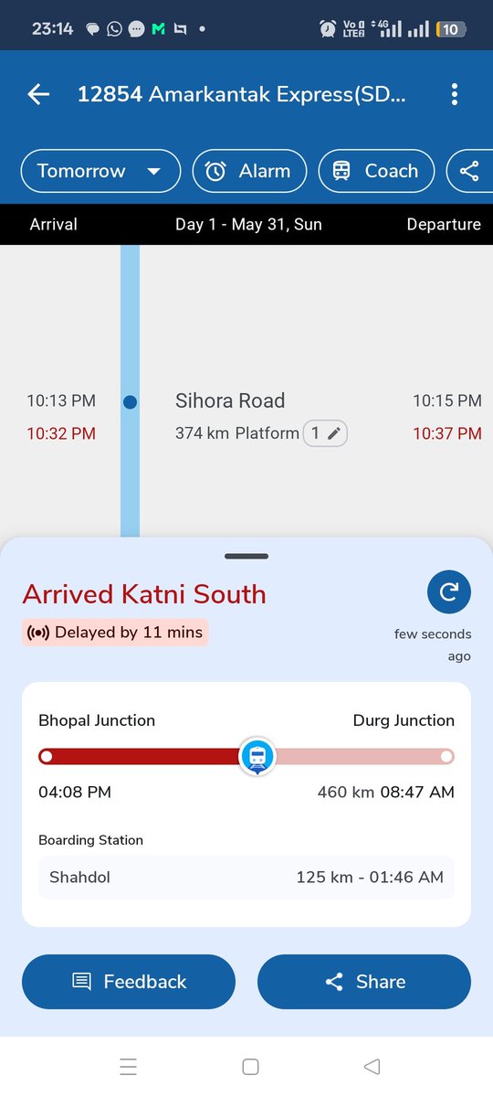 UMESHSONIIND's tweet photo. @RailMinIndia @RailwaySeva @drmjabalpur train is running late please elook and do the needful https://t.co/PlOMjM5dcE