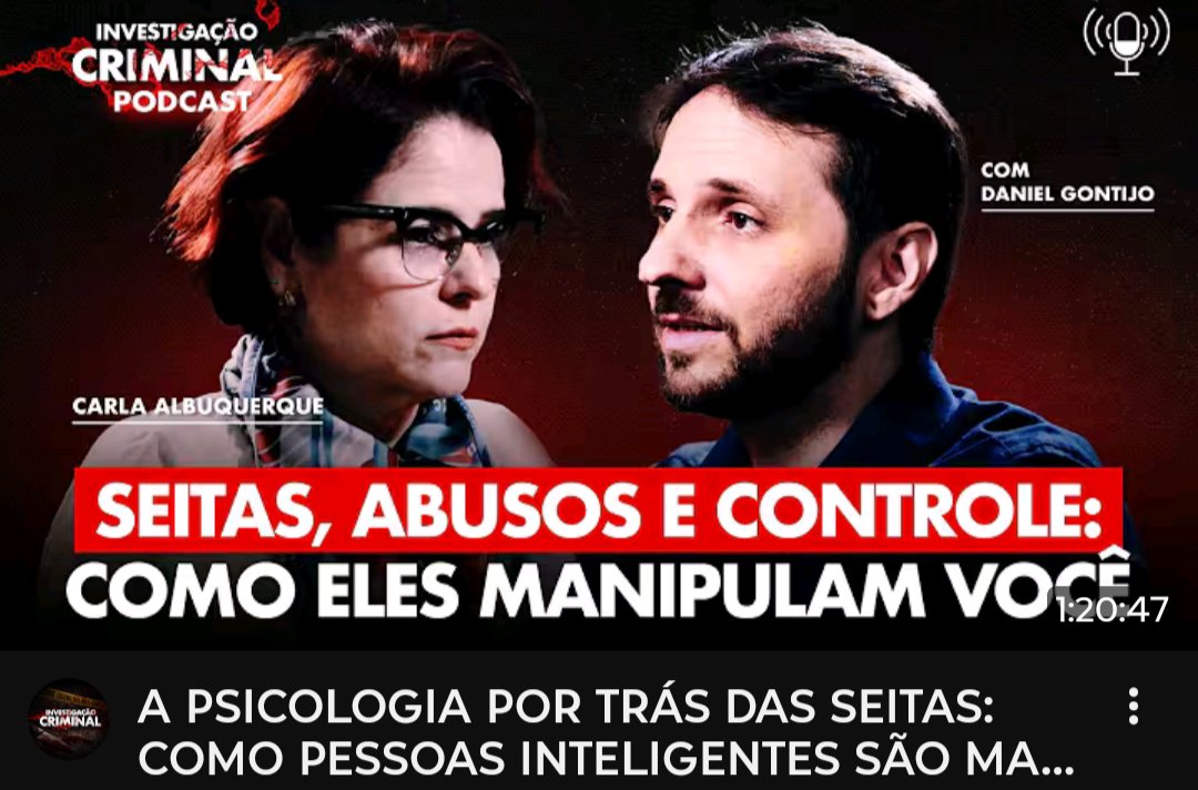 DriManhaes's tweet photo. "Entre fé e manipulação, onde está o limite? Mergulhamos na psicologia por trás de líderes religiosos, abusos silenciosos e crenças que podem aprisionar até as mentes + inteligentes. Você pode estar mais vulnerável do que imagina…"
https://t.co/0zlzW2mdmE https://t.co/VgvqvPFhn7