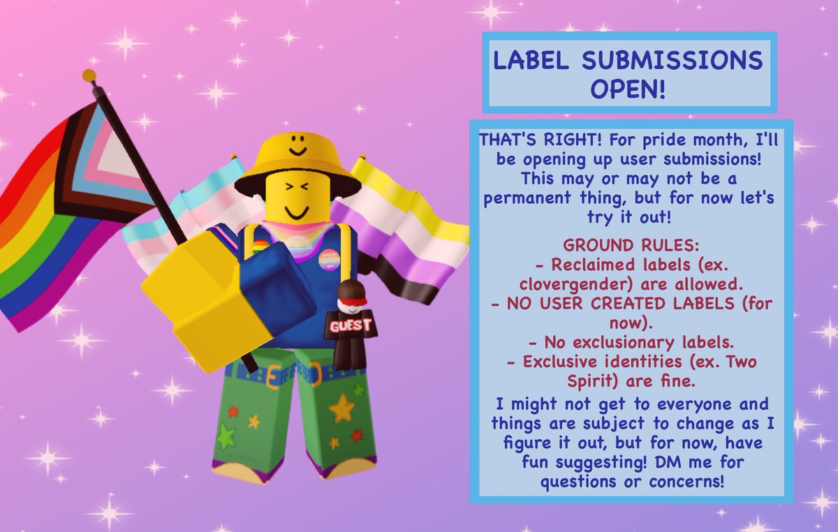DailyPrideIDs's tweet photo. HAPPY EARLY PRIDE MONTH! For pride month, I'll be posting user submitted labels! Have an identity you want to see posted? Well now's your chance to get it posted for pride! Remember to look through my account to see if something's already been posted!
#pride #lgbtqia #pridemonth https://t.co/5ZRHY3e4dV