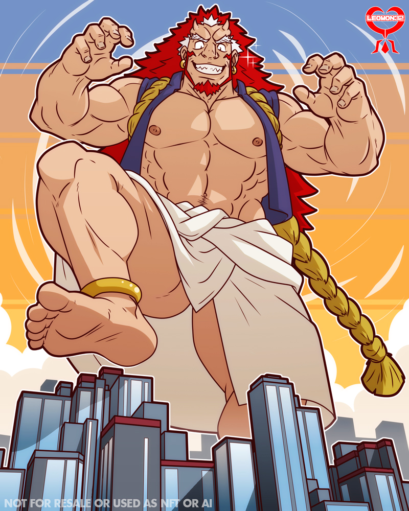 leomon32's tweet photo. A giant cute Right from Yomi No Tsugai #bara #muscles #giant #macrophile #yominotsugai #Right #右 #黄泉のツガイ https://t.co/Yt3GuIy8HT