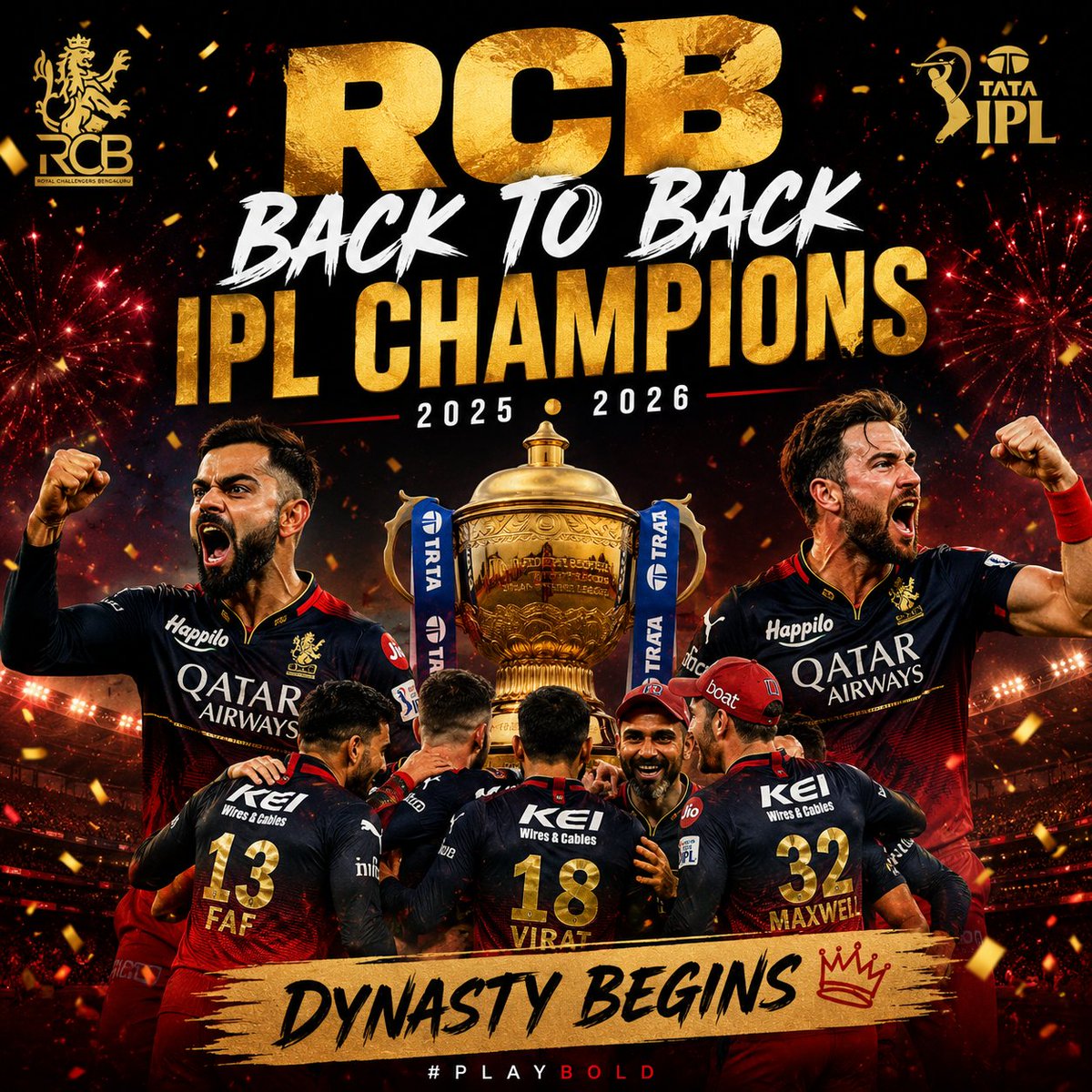 predyx_markets's tweet photo. 18 years for the first.

Just 1 year for the second.

RCB ARE BACK-TO-BACK IPL CHAMPIONS. 🏆🏆 https://t.co/FYQjm8pYyM