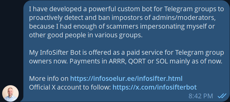 artto_love's tweet photo. #InfoSifter #scammers #impostors #telegram #solution https://t.co/hbRv5KlwOx