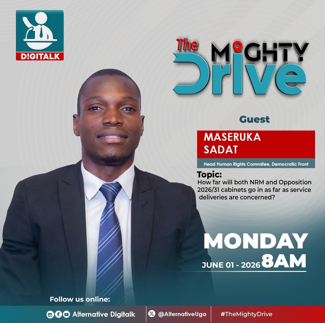 AlternativeUga's tweet photo. We shall be analyzing how beneficial and valuable both the executive and shadow cabinets are to Ugandans.

At 8 am tomorrow, Monday, we shall be hosting Maseruka Sadat - Head Human Rights Committee, Democratic Front. https://t.co/oaCWLHzoYh