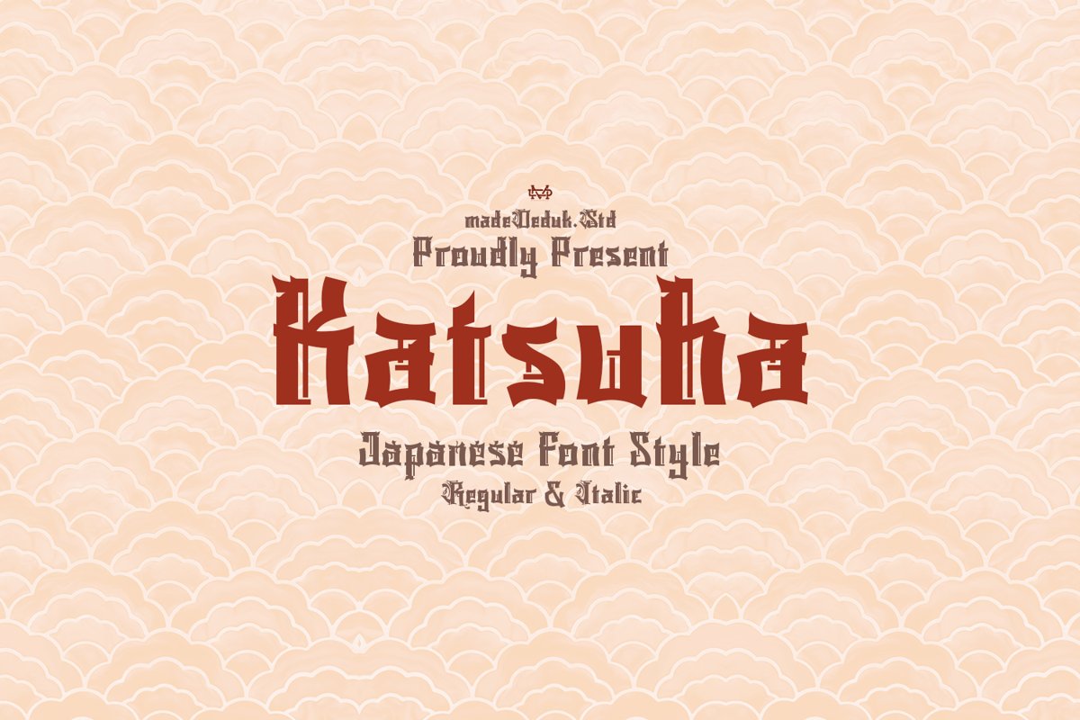 FontSpace's tweet photo. Katsuha by madeDeduk https://t.co/UwsjREqCgU #font #typography #graphicdesign https://t.co/vujJ7BAV3U