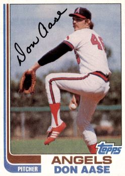 1975Topps's tweet photo. Card #199 - Don Aase #Angels

1982: An elbow injury ended Aase's season after 24 relief appearances (3-3 record, 4 saves and a 3.46 ERA in 52 innings).

On 5/3/82 Aase struck out 5 of the 7 batters he faced and was credited with the win: California 5, Cleveland 4. #Topps https://t.co/oJyGBAWH0V
