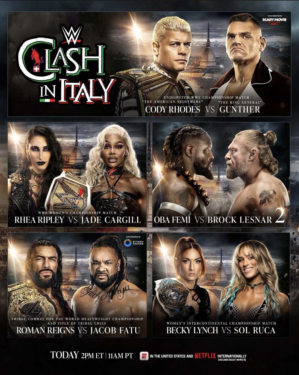 xerozero69's tweet photo. Currently watching WWE: Clash in Italy #WWE #ESPN https://t.co/9VavLmNAmx