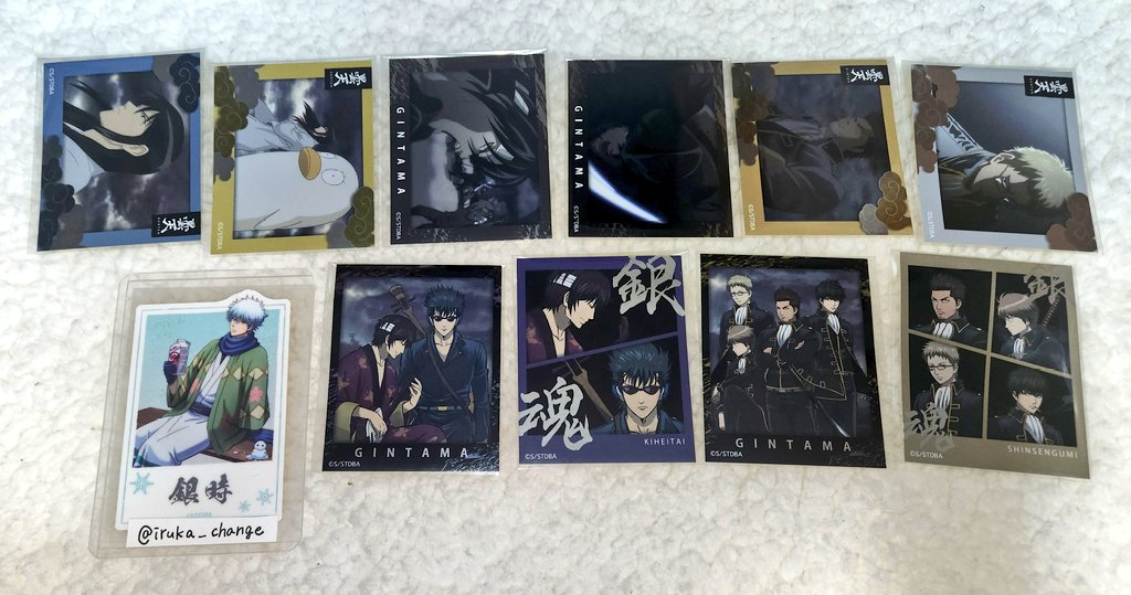 iruka_change's tweet photo. 【交換】銀魂 曇天 メタルステッカー A/B

譲▶添付写真
桂/桂＆エリザベス/高杉/坂本/近藤/伊東/真選組/鬼兵隊

求▶添付写真の同種 坂田銀時

郵送希望
検索からもお気軽にお声掛けください🙇‍♀️ https://t.co/iPQQaUlKm8
