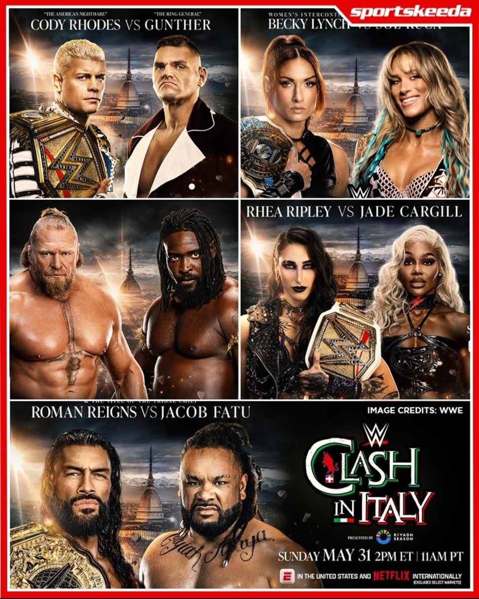 _Kadddel_'s tweet photo. In nearly 10 minutes its going down 🤙🏻
Wish everyone a wonderful event 🫶🏻
#ClashInItaly #wwe #codyrhodes #gunther #beckylynch #solruca #brocklesnar #obafemi #rhearipley #jadecargill #romanreigns #jacobfatu #wwedeutschland #wweitalia #italy https://t.co/1bomQu4K7b