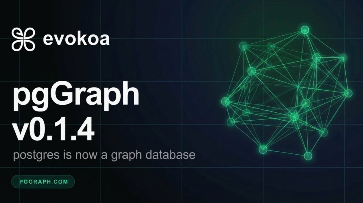 daleverett's tweet photo. pgGraph v0.1.4 is here. (Full Open Source, Rust)

For anyone new here: pgGraph is a PostgreSQL extension for bringing graph capabilities directly into Postgres.

With v0.1.4, we focused on making pgGraph easier to install, package, validate, and prepare for wider source-based distribution through PGXN.

This release keeps the existing v0.1.3 SQL contract intact and introduces no breaking changes.

What changed:

> Added PGXN META.json distribution metadata at the repository root, plus a PGXN-compatible top-level Makefile that delegates into cargo pgrx.

That means pgGraph is now better aligned with the standard PostgreSQL extension distribution flow.

> Expanded the installation documentation across all the docs including clearer guidance for source installs, PG_CONFIG targeting, and missing PostgreSQL header troubleshooting.

And yes, something much bigger is coming very soon.

We have been working on a massive update that pushes pgGraph far beyond “Postgres extension with graph traversal.”

I cannot say too much yet, but if you care about Postgres, graph workloads, AI agents, or making existing databases more intelligent, you will want to watch this repo. 

pgGraph v0.1.4 is out now. Link to repo & docs below.