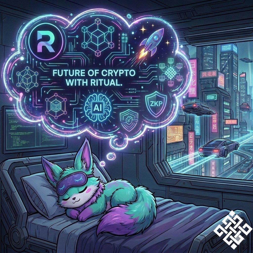 Burhanweb3's tweet photo. Gritual good night all friends 

Just a sleepy little creature dreaming about the future of crypto with @ritualnet  @ritualfnd @Ritual_IN https://t.co/1olA413Wva