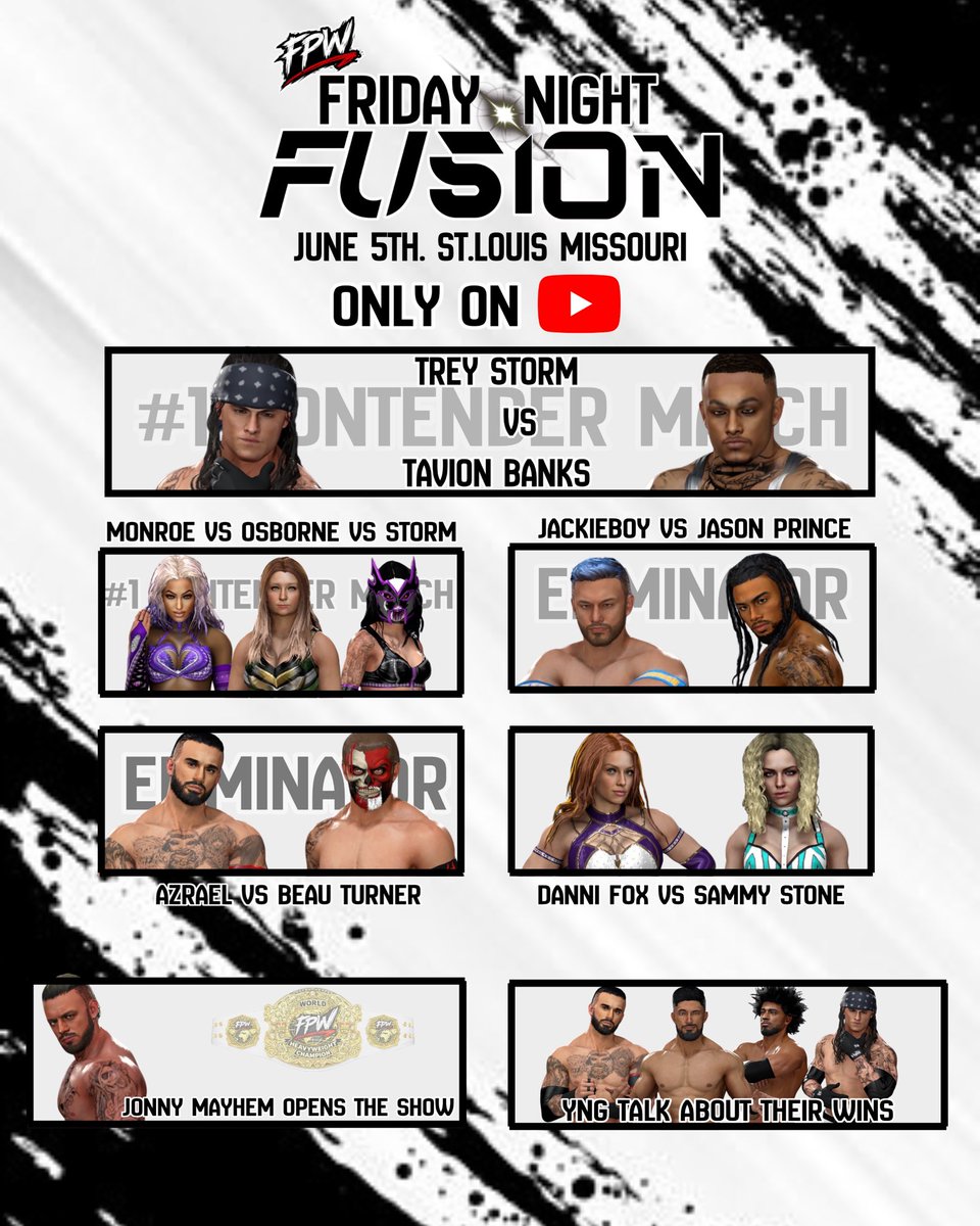 FPWEFED's tweet photo. FPW Universe!!! Apologies for no posts but we are inching closer to making FPWs Renegade and Fusion a weekly thing. 

Can’t wait to see you This Tuesday and Friday at 4PM CST On YouTube! https://t.co/6PvN8tKsqa