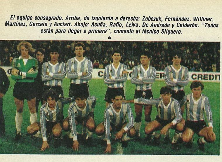 RacingClubRetro's tweet photo. 31 de mayo de 1983: Formación de Racing en la final del torneo "Proyección 86", victoria contra Newell's por 3-1. https://t.co/SdCDDiBkkp