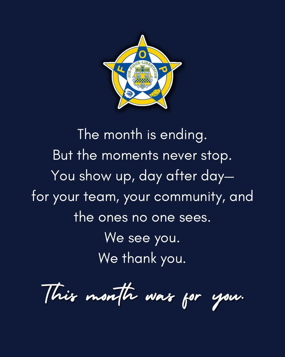 GLFOP's tweet photo. If you saw yourself in these posts - this month was for you.
And long after May ends, the work continues.
So does our gratitude.
#IfYouveEver #FOPStrong #PoliceWeek #ThisMonthWasForYou #ThankYouOfficers https://t.co/t0s46SMU6V