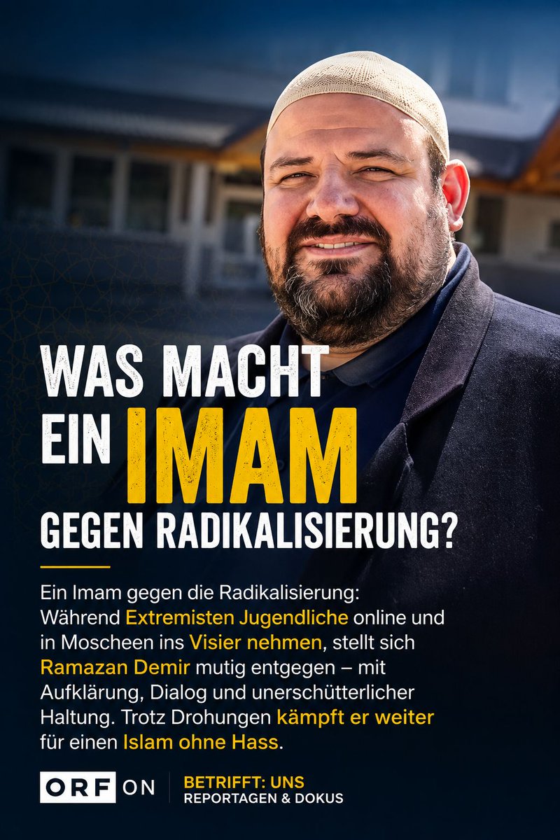 Matthias_Teh's tweet photo. Der Kampf gegen die Radikalisierung junger Muslime ist kein abstraktes Thema – er findet täglich statt, in Moscheen, Schulen und vor allem online. Wie auch diese Woche der islamistische terroranschlag in Winterthur aus dem Umfeld der An'Nur-Moschee gezeigt hat... Umso wichtiger die Reportage von @DzMeli, welche mit dem ORF den Imam Ramazan Demir begleitet hat, der sich mutig dieser Bedrohung stellt. 🔥

Islamistischer Extremismus nutzt TikTok, Instagram und YouTube, um Jugendliche mit Hass und falschem Jihad-Verständnis zu vergiften. Ein Beispiel: Der geplante Anschlag auf ein Taylor-Swift-Konzert. Diese Ideologie mündet in Terror – und sie beginnt mit scheinbar harmlosen Feeds.

Ramazan Demir zeigt, was echte Prävention bedeutet: Er spricht mit Jugendlichen, widerspricht Hasspredigern direkt, klärt über die wahren Werte des Islams auf und holt Familien ab, deren Kinder abdriften. Moscheegemeinden rufen ihn, wenn extremistische Gedanken auffallen. Er setzt auf Aufklärung statt Schweigen. 👏

Besonders stark: Sein interreligiöser Dialog – ein Rabbiner ist einer seiner engsten Freunde. Das ist der Weg: Brücken bauen, statt Gräben zu vertiefen. Integration braucht mutige Imame, die Deutsch sprechen, in der Gesellschaft verankert sind und Verantwortung übernehmen. 🤝

Doch Mut hat seinen Preis. Drohungen, Anfeindungen, Polizeischutz. Dennoch macht er weiter – weil Schweigen keine Option ist. Viele Imame und Gemeinden leisten hervorragende Arbeit, aber wir brauchen deutlich mehr davon: Mehr deutschsprachige Religionslehrer, besseren Unterricht, Präsenz in Gefängnissen und Sozialen Medien. Und vor allem keine ausländischen Hassprediger.☝️

Eltern: Lasst eure Kinder nicht allein mit TikTok und Telegram! Seid wachsam, sprecht mit ihnen. Die Mehrheit der Muslime will in Frieden leben und Teil dieser Gesellschaft sein. Wir müssen die laute radikale Minderheit isolieren und die vernünftigen Stimmen stärken.

Danke an Ramazan Demir und alle, die sich dieser Gefahr aussetzen. Das betrifft uns alle – Muslime wie Nicht-Muslime. Nur gemeinsam können wir den Extremismus besiegen. 🇦🇹🇩🇪🇨🇭

Schaut euch die Doku an: https://t.co/LJaIPJdkSY