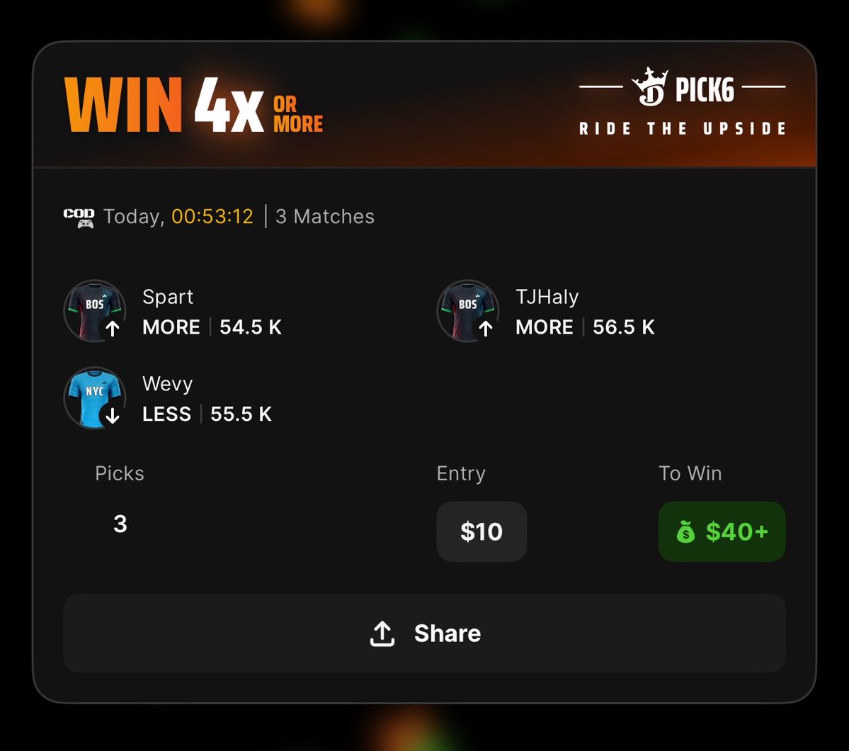 tBushGaming's tweet photo. The Boston Bush take on Clown 9 today. Set available on @Pick6 🌳 https://t.co/TWhfC0dJ2s