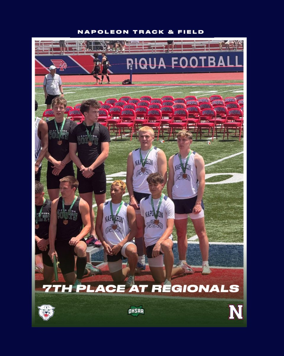 Napoleonsports's tweet photo. Congratulations to Skyler, Luke, Ross and Hayden on finishing in 7th place in the 4x200 relay at Regionals! https://t.co/P8TVzIA8IV