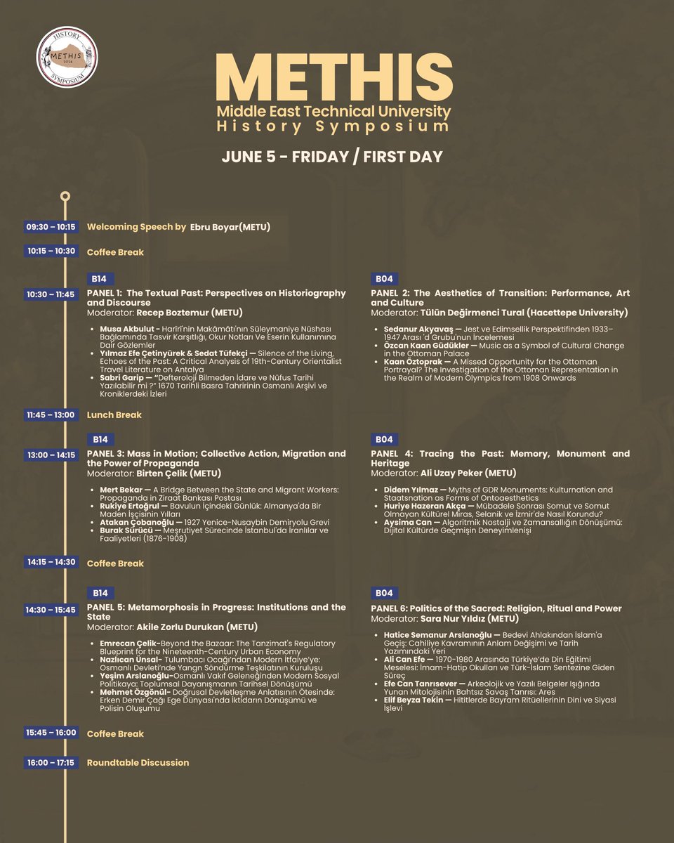 Methis2026's tweet photo. Herkesi 5-6 Haziran'da ODTÜ Beşeri Bilimler Binasına bekliyoruz.

Program ⤵️ https://t.co/joMncIRpq7