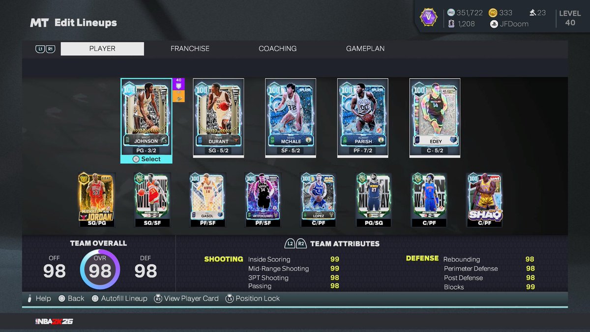 WinterBear8982's tweet photo. @xEvanTanaka Sitting at 1 million after auctions cleared. Looking for a better backup sg to replace Dominique. Almost at another completion piece. Deciding between JJJ and Glenn Robinson. https://t.co/m8K4A7Y9hS