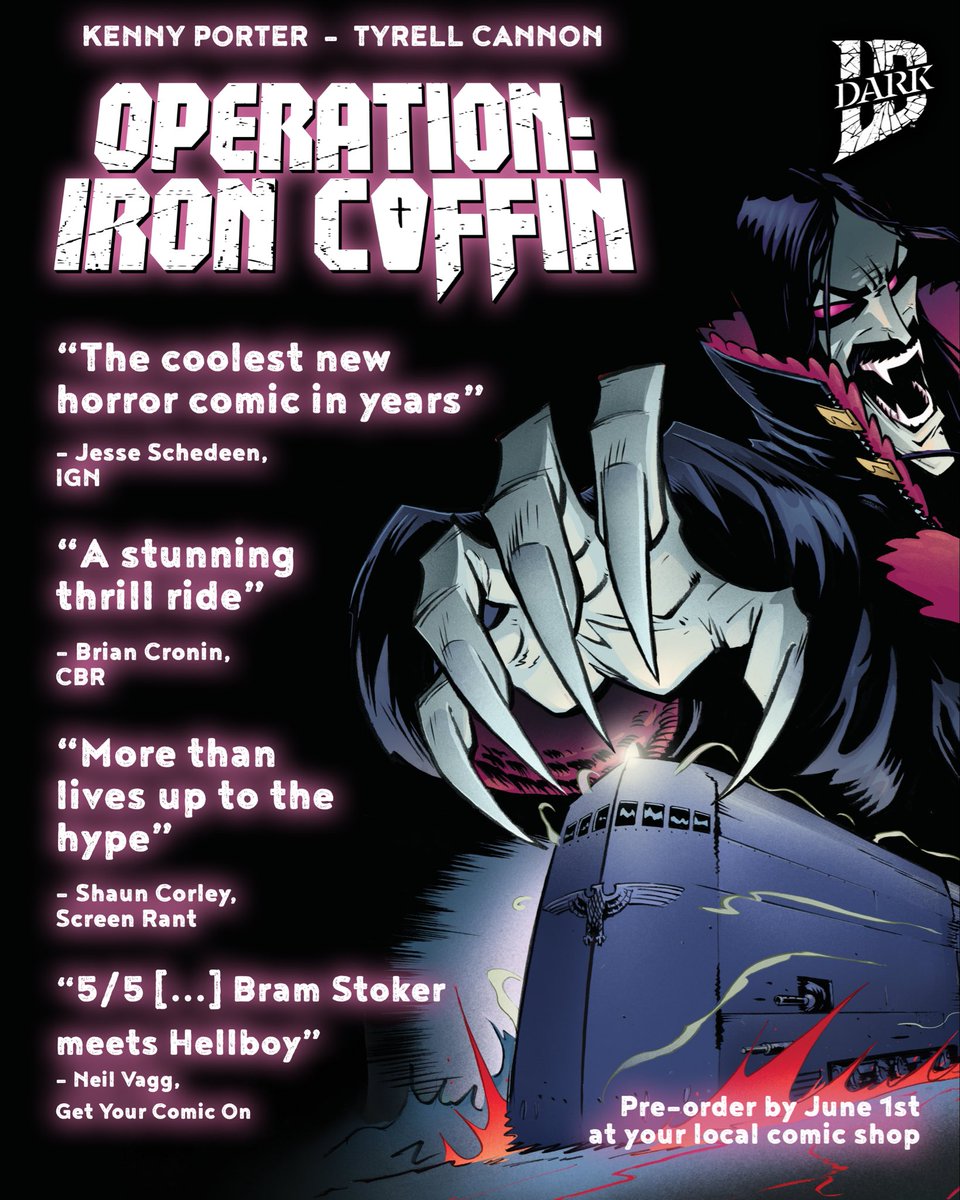 TCannonComics's tweet photo. Last day to pre-order my new book with @KenBlakePorter OPERATION: IRON COFFIN! Tell your LCS to punch your ticket! https://t.co/9uf4SRGnYq