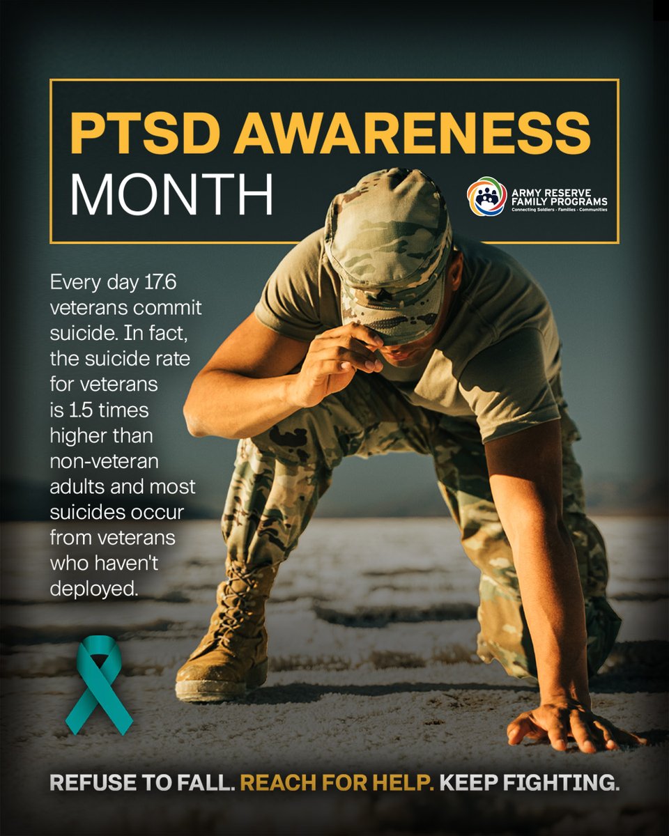 FamilyPrograms's tweet photo. Refuse to fall. Reach for help. Keep fighting. PTSD treatment works, and help is ready. Strength is not silence. Strength is reaching out. Original 📸 by Sgt. James Garvin, 79th TSC Performed by Stephen Achziger. 
🔎Resources: https://t.co/ktbczneZJN
#PTSDAwarenessMonth https://t.co/3pU4m7eA38