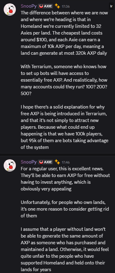 snoopy_axie's tweet photo. Here's my humble opinion on the free AXP that Terrarium will have

This is a very important issue now, while we still have time

This conversation took place a few hours ago on Mystic Mountain https://t.co/Lcrweu5Ck3