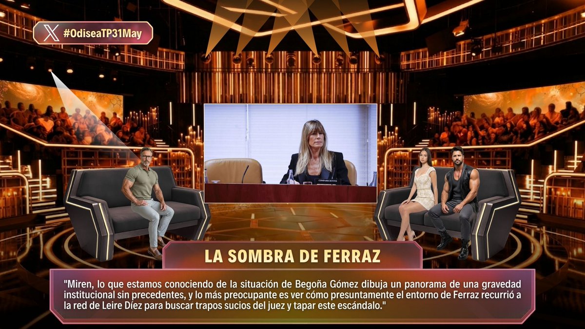 TerradoNews's tweet photo. 💬 Damián advierte que la situación de Begoña Gómez es un panorama de una gravedad institucional.

🏛️ Califica de preocupante el presunto uso de la red de Leire Díez.

⚖️ La trama buscaba supuestamente trapos sucios del juez para intentar tapar el escándalo.

🪐 #OdiseaTP31May https://t.co/JqmK2C1e00
