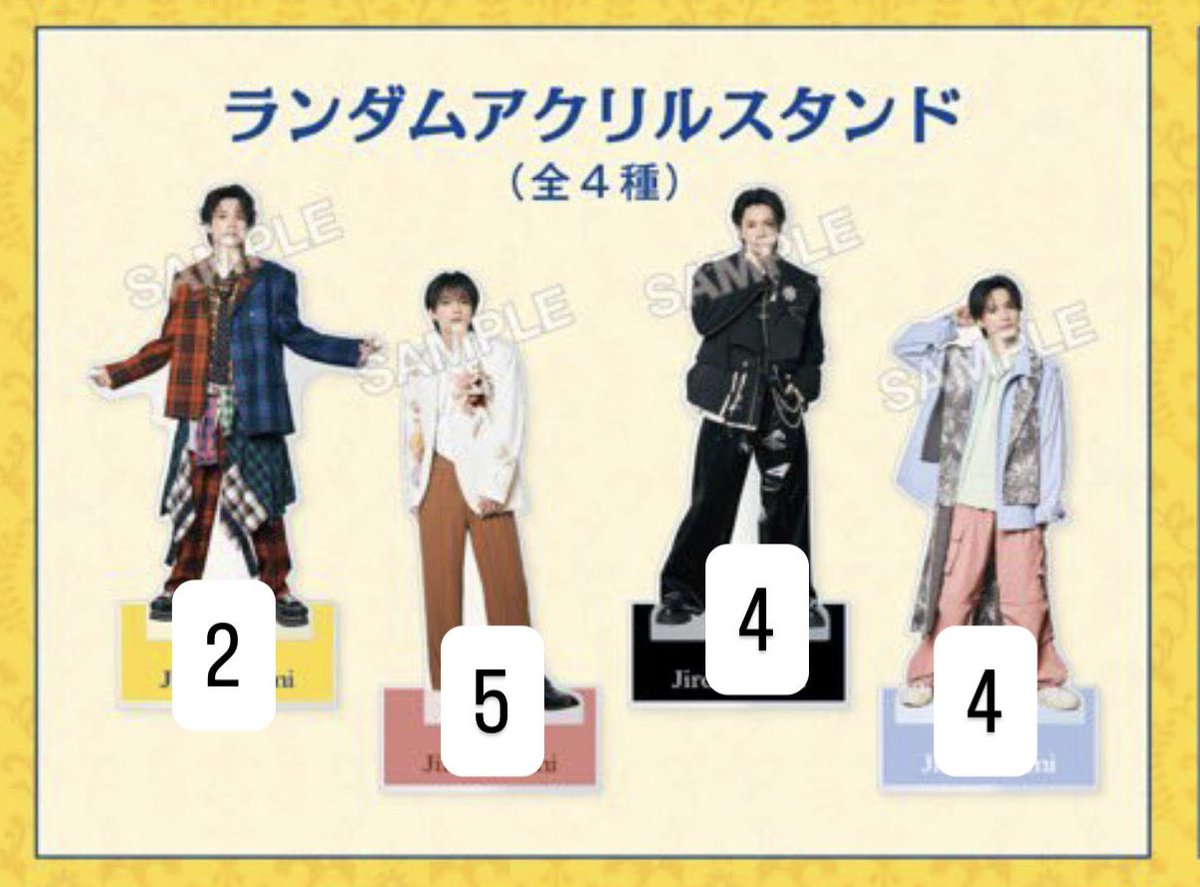 extr_gdapwt's tweet photo. 【交換】糸川耀士郎 バースデーイベント Maison Jiro × Chami バーイベ グッズ ガチャ トレカ ステッカー 

譲:画像

求:💕または定価
アクスタ 800/個
ステッカー・トレカ 400/枚

郵送でのお取引。
お気軽にお声掛けください。 https://t.co/xT6jYxTr3Z