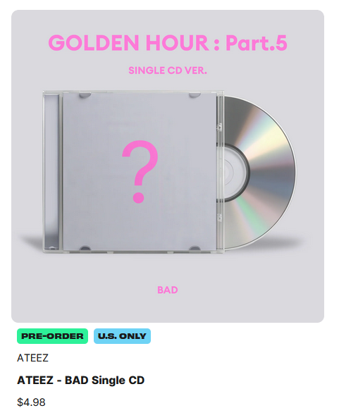 AtzBluebirdFM's tweet photo. If you missed the first pre-order drop for the 'BAD' single CD, Hello82 has restocked all 7 vers.!

Remember that when buying online: one copy per ver per purchase! If you're outside of the US and still want to pre-order, make sure to check thru the #ATINYBUDDY tag for a proxy!

Pre-order here! 👇
https://t.co/VaHTt7ZpYj