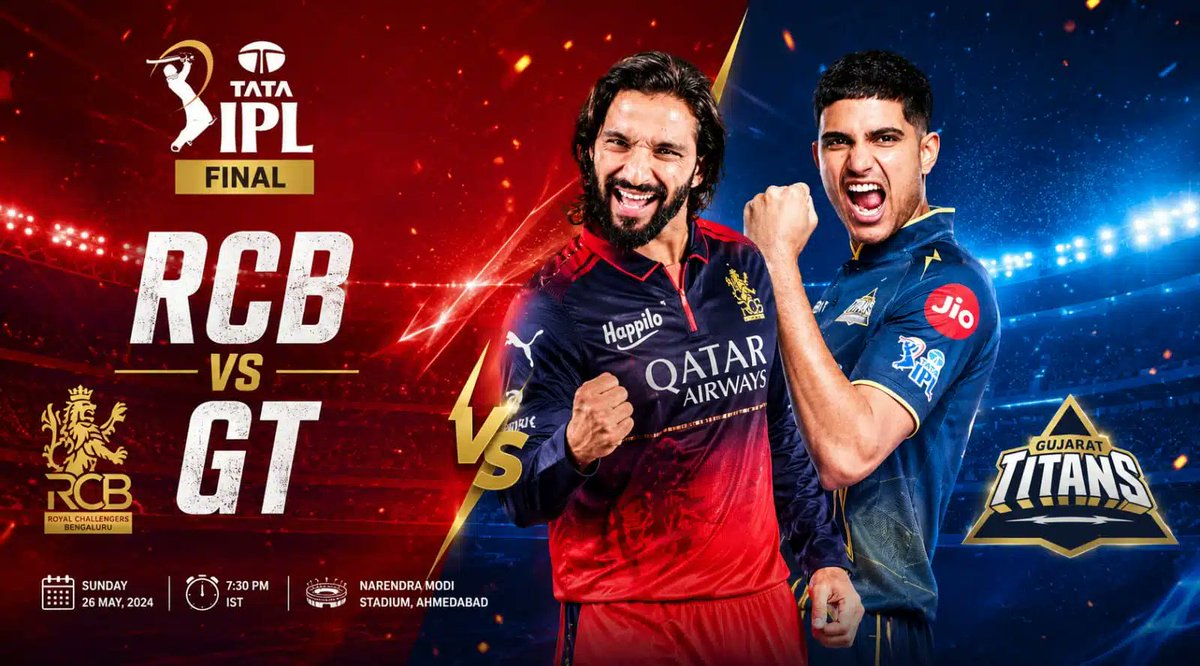 AivoraTechHub's tweet photo. RCB vs GT Final 2026: The Ultimate Showdown in Ahmedabad
#RCBvsGT
https://t.co/C480AsNSVT https://t.co/ubKLYtGz6j