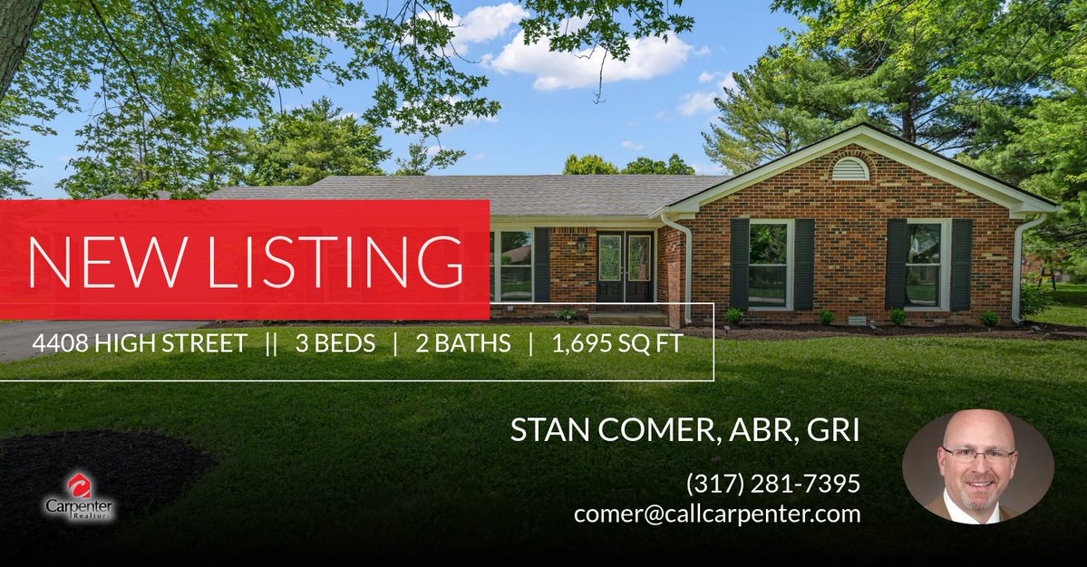 StanComer64's tweet photo. 📍 New Listing 📍 Take a look at this fantastic new property that just hit the market located at 4408 High Street in Brownsburg. Reach out here or at (317) 281-7395 for more information!

Stan Comer, ABR, GRI
317-281-7395
"Serving ... https://t.co/tBaIE1V2CQ https://t.co/U8DIH7DT84