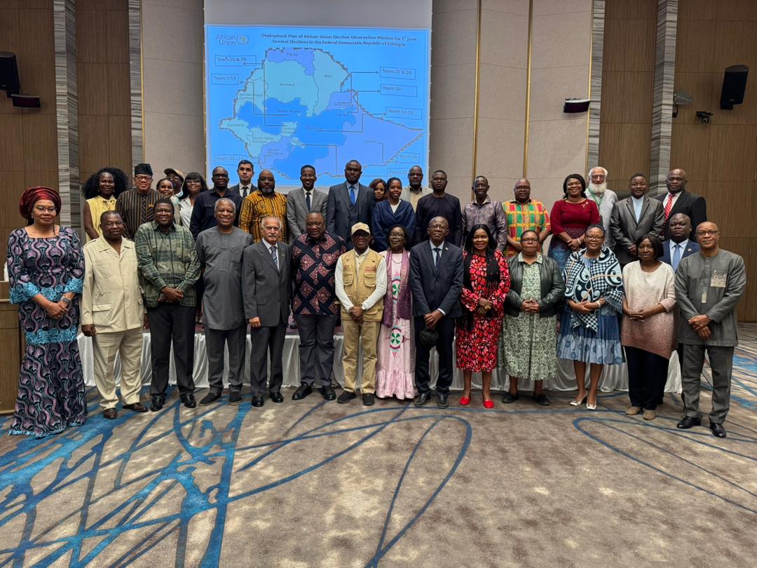 4thPresidentKE's tweet photo. The former President also held discussions with representatives of the African Diplomatic Corps in Addis Ababa, where they exchanged views on the political and security situation in Ethiopia, as well as the level of preparedness ahead of the 1 June 2026 General Elections. 

H.E. Uhuru Kenyatta is leading the African Union Election Observation Mission (#AUEOM) to the General Elections in the Federal Democratic Republic of Ethiopia.
