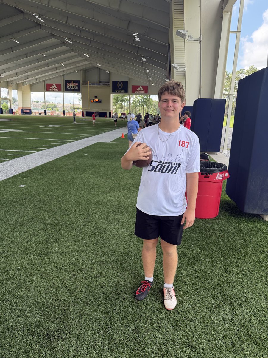 LomaxTeal's tweet photo. I had an amazing time at the @SouthAlabamaFB specialist camp, going a perfect 6/6 on my directional and placement chart and learning a lot from all of the staff and players.

@john_sprad @CoachPerry_ST https://t.co/y15OBE7G10